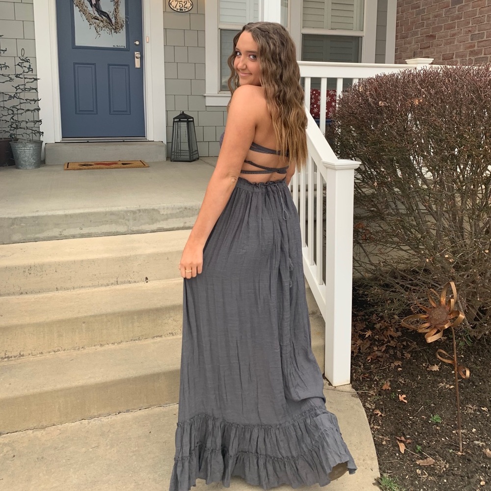 charcoal maxi dress